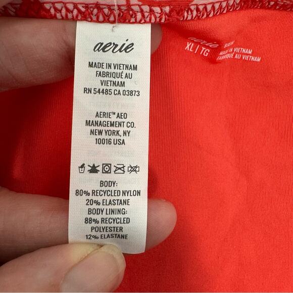 Aerie Classic Bikini Bottom Floral Print Red Pink Retro Vacation Size XL NEW - Picture 5 of 8